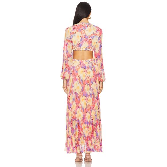 ASTR the Label Revery Floral Long Sleeve Maxi Dress Size L - Picture 3 of 8